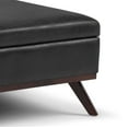 thumbnail image 4 of Owen 36 inch Wide Mid-Century Modern Square Coffee Table Storage Ottoman in Distressed Black Vegan Leather, 4 of 11