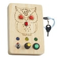 thumbnail image 1 of Juguetes sensoriales electrónicos, juguetes de viaje en desarrollo, educativos, tablero ocupado de madera en forma de búho físico con interruptor LED Sunnimix tablero ocupado, 1 of 8