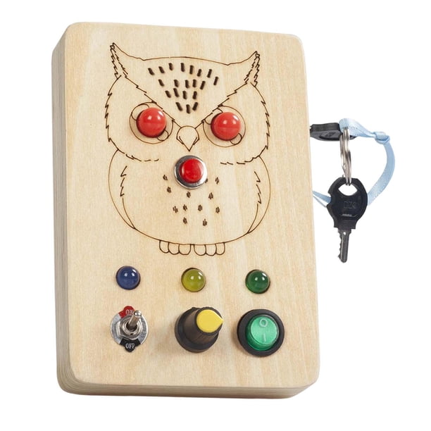 Tablero ocupado con interruptor LED, desarrollo educativo con botones, juguetes sensoriales físicos para exteriores, enseñanza, fiesta de educación