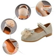 thumbnail image 4 of NIUREDLTD Toddler Kids Grils Dress Shoes Children Flat Heels Princess Shoes Kids Sandals Comfortable Soft Soles Leather Shoes Baby Girls Dancing Dress Shoes Princess Shoes Gold 22, 4 of 7