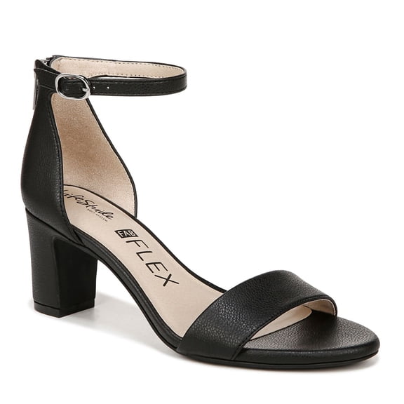 LifeStride Womens Florence Ankle Strap Dress Sandal Black 8.5W