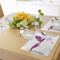 thumbnail image 4 of Ambesonne Hummingbirds Place Mats Set of 4, Feather Hummingbird, Standard Size, Magenta Blue Yellow, 4 of 6