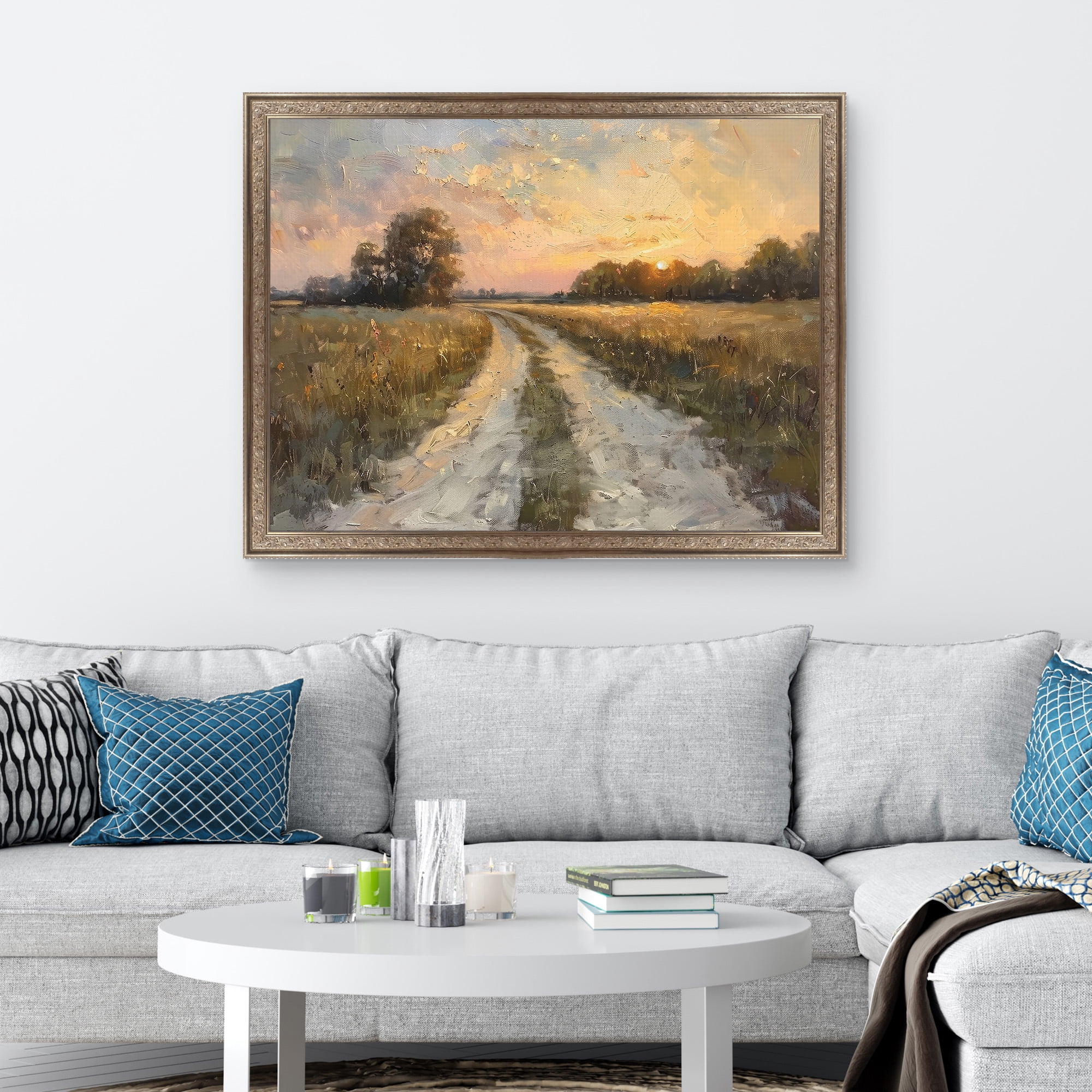 Country Roads Framed Canvas