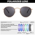 thumbnail image 4 of Gafas de sol Pro Acme pequeñas redondas de metal polarizadas de 50 mm, 4 of 8