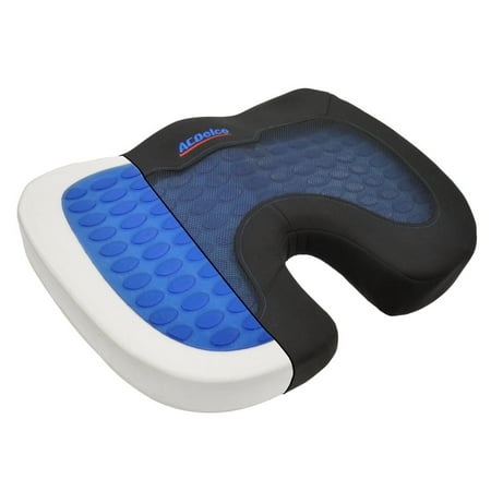 ACDelco Cool-Therapy Orthopedic Cooling Gel Seat Cushion - Premium Memory Foam - Stress Relief for Back Pain Pillow (Coccyx
