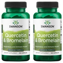 Swanson Quercetin & Bromelain - Advanced Formula 100 Vegan Caps 2 Pack