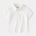 thumbnail image 2 of NIEWTR Uniform Shirts For Boys Toddler Uniform Shirts Kids Boys Short Sleeve Polo Casual Back To SchoolTee Top Breathable 2T 3T 4T 5T(A-White,4-5 Years), 2 of 4