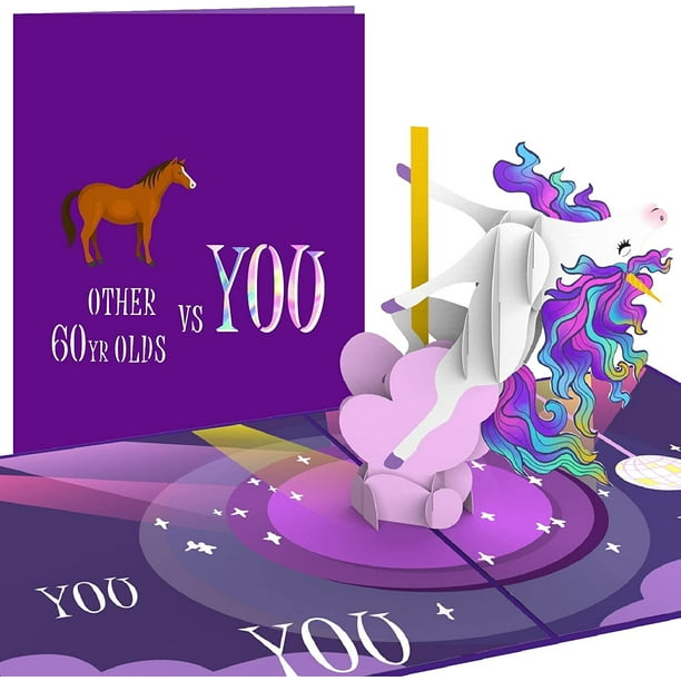 Hilarious Unicorn 60th Birthday Card, Funny Happy 60th Birthday Card For Women, Her, Sister, Aunt, Wife, Friend - Sixty, Celebration, 60 Years Old Birthday Card | With Message Note & Envelop | Size 7 Hilarious Unicorn 60th Birthday Card, Funny Happy 60th Birthday Card For Women, Her, Sister, Aunt, Wife, Friend - Sixty, Celebration, 60 Years Old Birthday Card | With Message Note & Envelop | Size 7