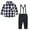 White-A, variant on Toddler Kids Clothes Lattice Pattern Print Shirts Overalls Suit