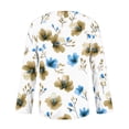 thumbnail image 6 of Tauxra Printed Button-Up Blouse for Women, Casual Long Sleeve Shirt with Crew Neck, Lightweight Tunic Top for Leggings and Everyday Wear, 6 of 6