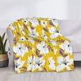 thumbnail image 3 of Honeii Lilies Flowers print throw blanket, crafted from cozy cotton flannel, offers versatile home decor as a bedding suitable for all seasons.-60"x50", 3 of 6