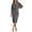 Gray, variant on Women Cowl Neck 3/4 Sleeve Midi Dresses Office Commuter Cocktail Business Slim Fit Dresses for Ladies
