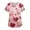 Pink #047, variant on Valentine Day Scrub Tops for Women Love Heart Print V Neck Plus Size Medical Scrubs Quick Dry Short Sleeve Nursing Workwear with Pockets Blue S
