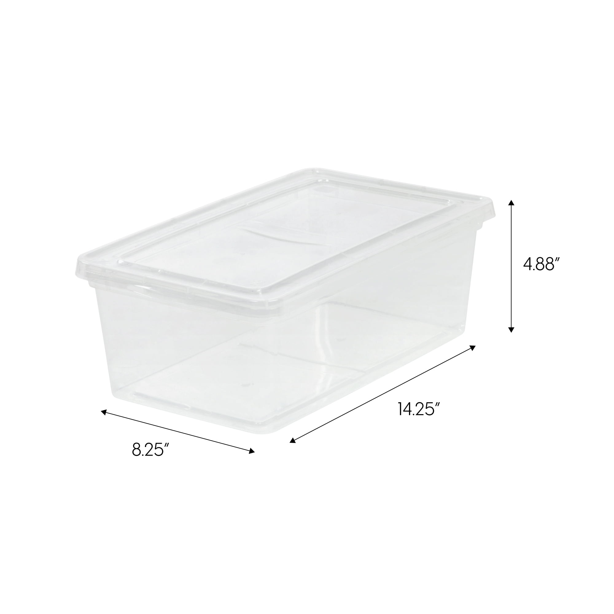  IRIS USA 6.7 Quarts Plastic Storage Container Bin with  Latching Lid, 12 Pack, Nestable Box Tote Closet Game Organization Teacher  Tools Art Supplies Shoe Shoebox Stackable