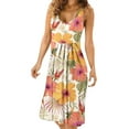 thumbnail image 2 of Robe Femme robe d'Été Courte Décontractée Col Débardeur Plage Robe d'Été Imprimée Robe Femme Ronde Adulte Vêtements Femme Jaune Taille P, 2 of 6