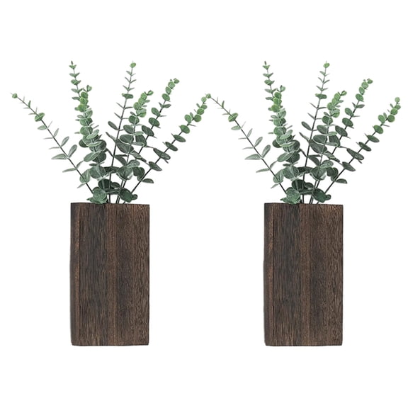 Yammee 2pc Simple Wood Wall Mount Pots Wood Wall Planter DIY Friendly Decoration Wood Wall Mounted Flower Pots for Any Interior