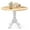 Beige, white, variant on Xayoca Round Dining Table for 4, 40 inch Kitchen Table with Solid Rubber Wood Frame, Adjustable Foot Pads, Curved Trestle Legs, Century Rustic Dinning Table for Living Room (Walnut+White)