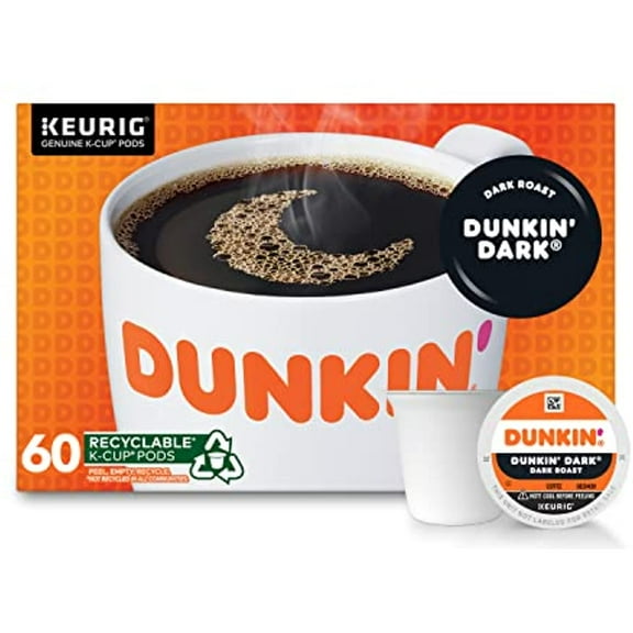 Dunkin’ Midnight Dark Roast Coffee, 60 Keurig K-Cup Pods