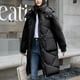 thumbnail image 5 of Parkas de manga larga para mujer, abrigo cálido con bolsillo, chaqueta larga de invierno, parkas de plumón para mujer, 5 of 5