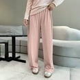 thumbnail image 5 of Vetsdori Womens Plus Size Pajamas Pants Fleece Soft Sleepwear Casual, Warm Solid Color Sleep Pants for Women Wide Leg,Pink, 5 of 5