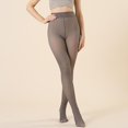 thumbnail image 4 of qolati Women's Fleece Lined Tights 2024 Winter Warm Leggings Under Dress Fake Translucent Pantyhose Leggings Sheer Thick Tights, 4 of 6
