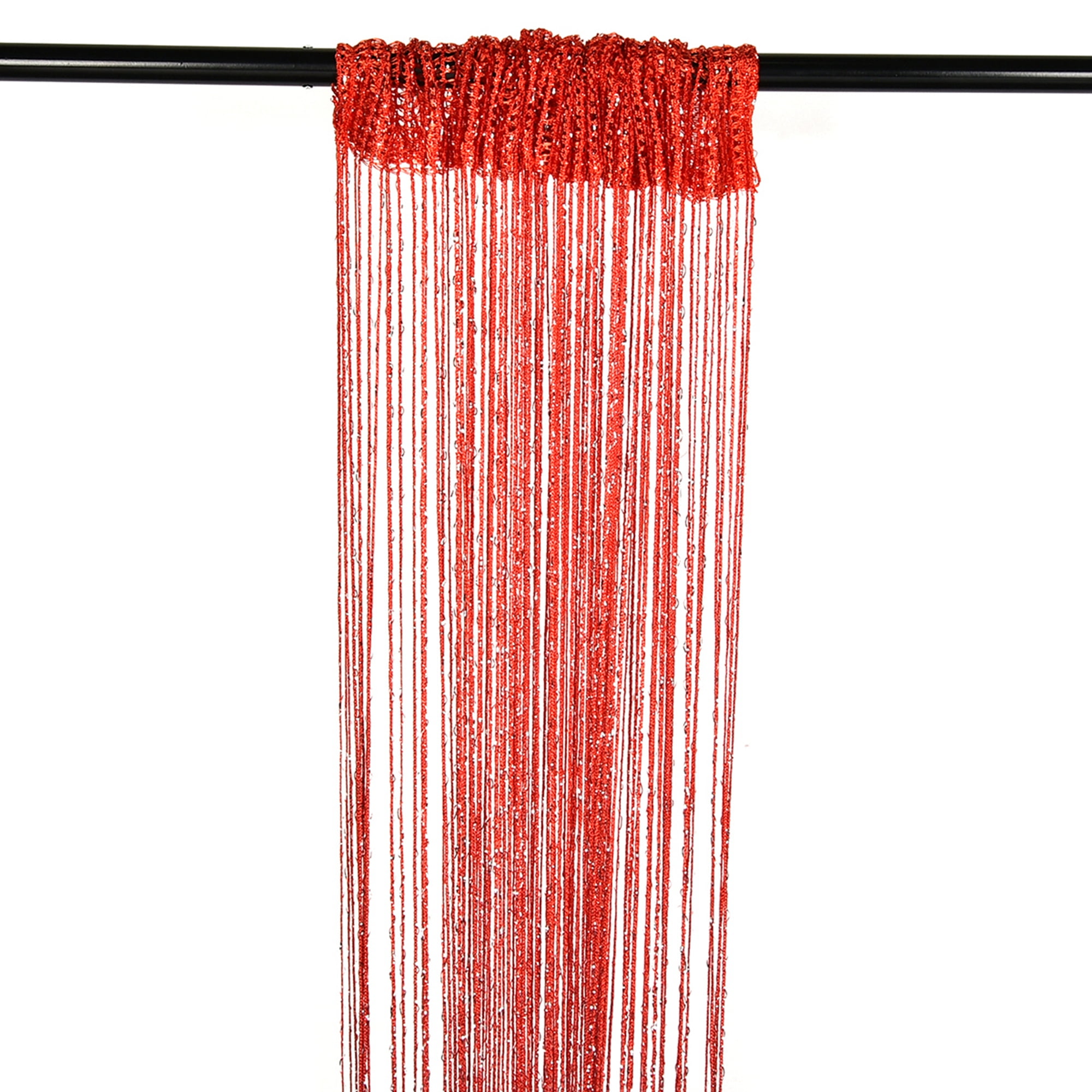 Red - Metallic Fringe Curtain