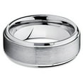 thumbnail image 2 of Silly Kings 8mm Silver Tungsten Ring Brush Tungsten Ring Men & Women Comfort Fit 6, 2 of 3