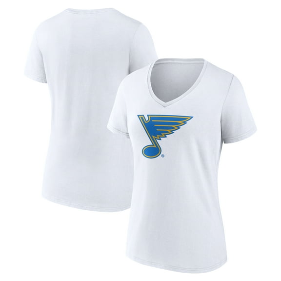 Women's White St. Louis Blues Essential V-Neck T-Shirt