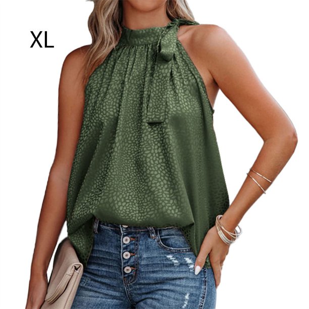 Qarigey Blusa sin mangas Mujer Camisa cómoda de gasa suelta Fecha