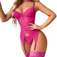 thumbnail image 1 of Gibobby Lenceria mujer sexy Conjunto de lencería de 2 piezas para mujer Ropa interior de dos piezas Ropa interior Ropa de dormir Conjunto de lencería con liga(Rosa caliente G), 1 of 5