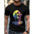 thumbnail image 4 of Men's T-Shirt Rainbow Paint Dripping Street Art Graffiti Skull Short Sleeve Casual Tee Classic Crew Neck T-Shirt for Men, S, 4 of 6
