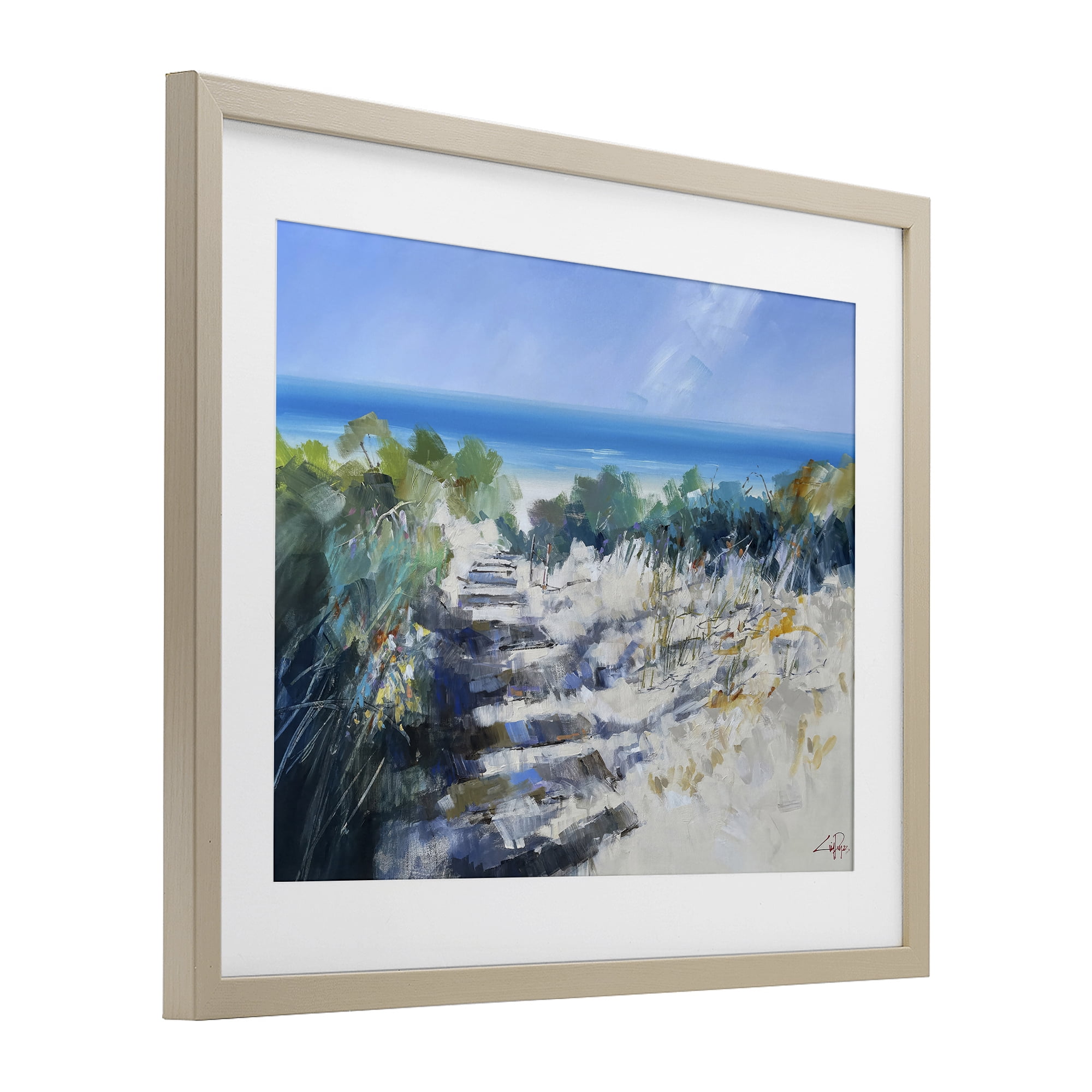 Stupell Industries Beach Steps in Robe Birch Framed Print Under Glass, design by Craig Trewin Penny