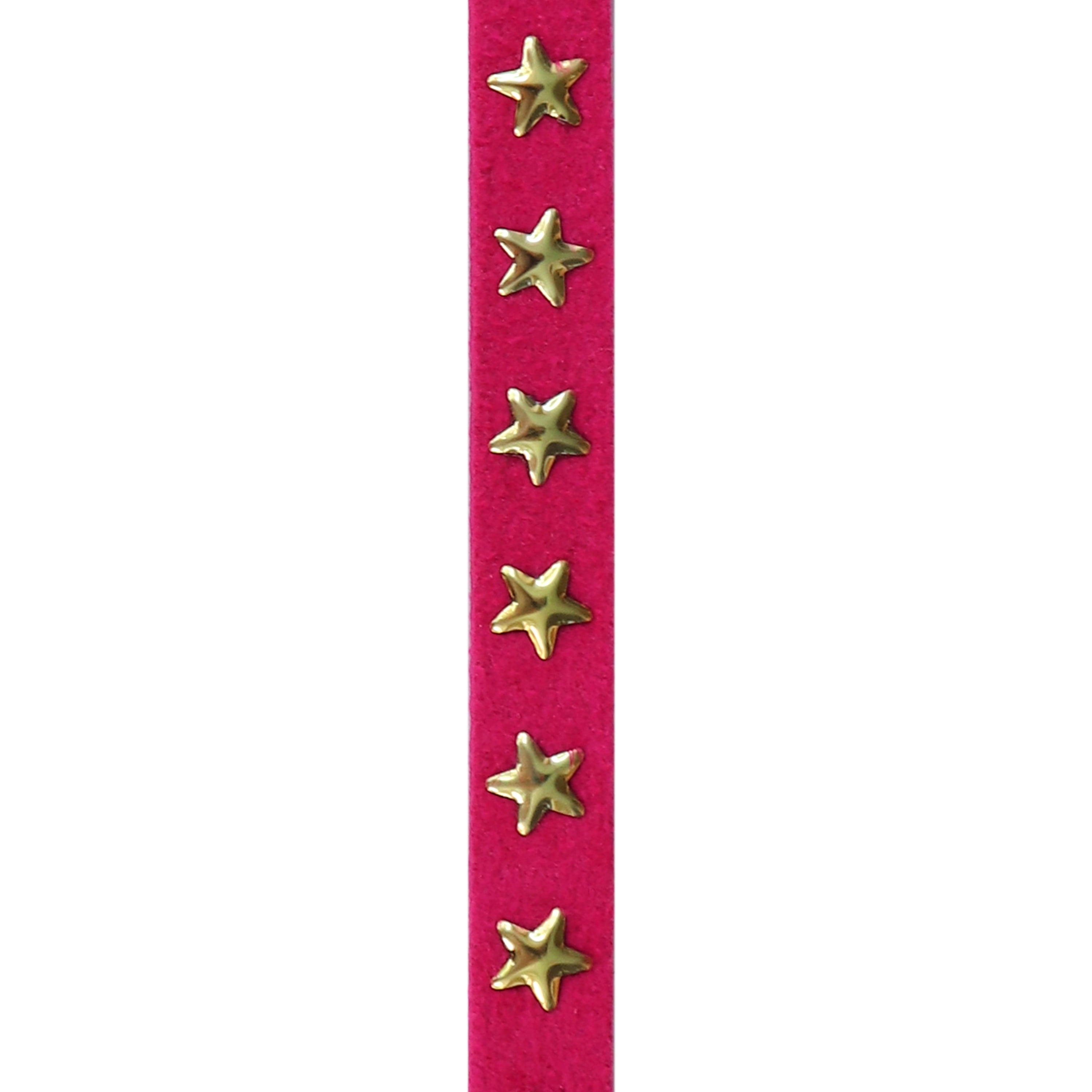 Gwen Studios 3/8" and 5/16" Fuchsia and Tan Studded Faux Leather Trim, 16 Yards