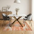 thumbnail image 3 of ODIKA 5'x7' Washable Area Rug Non-Slip, Low Pile, Stain Resistant Geometric Vintage Mid Century Distressed Border Interlocking for Guest Room, Lounge, Apartment, 3 of 7
