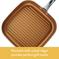 thumbnail image 4 of Ayesha Curry Home Collection Porcelain Enamel Nonstick Square Grill Pan, 11.25", Brown Sugar, 4 of 8
