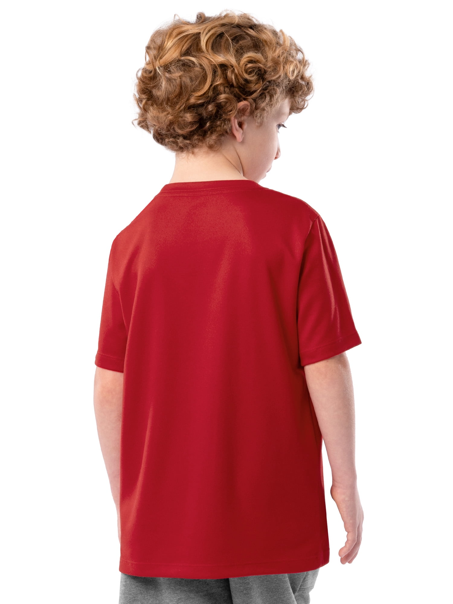 Athletic Works Boys Active Solid and Print Short Sleeve T-Shirts, 3-Pack, Sizes 4-18 & Husky