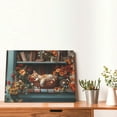 thumbnail image 4 of Gukieu Cat Asleep Among Flowers Print Horizontal Canvas Decorative Painting 12x16 Inch Shrinkage Resistant Frame Hanging Home Wall Art Decor, 4 of 6
