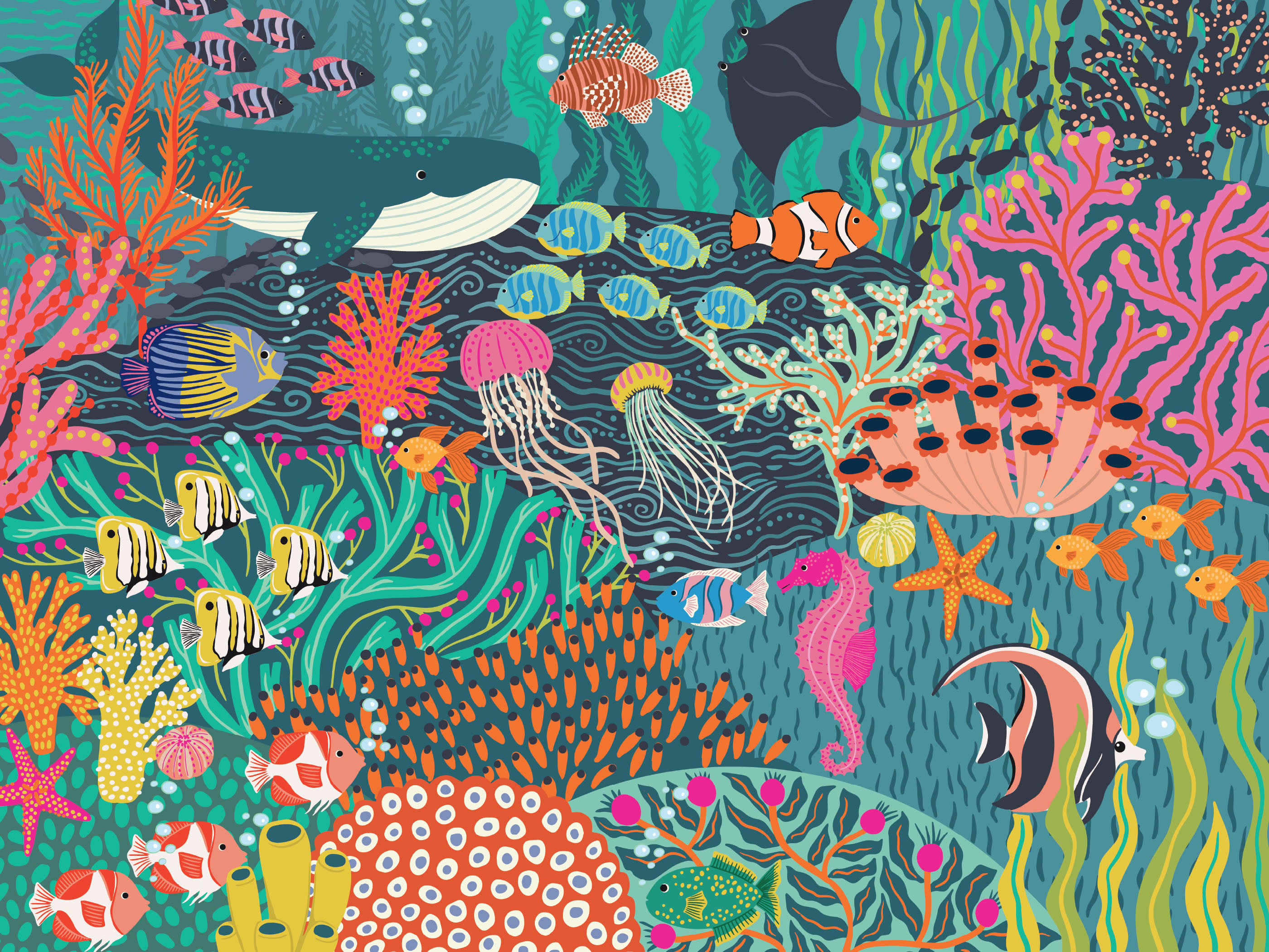 Ceaco - Wild Whimsy - Ocean Bright - 550 Piece Jigsaw Puzzle