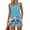 Blue #47, variant on Women's 2 Piece Sets V Neck Sleeveless Tank Tops & Short Sets Summer 2026 Casual Loose Fit Striped Lightweight Sweatsuit with Pockets Blue S