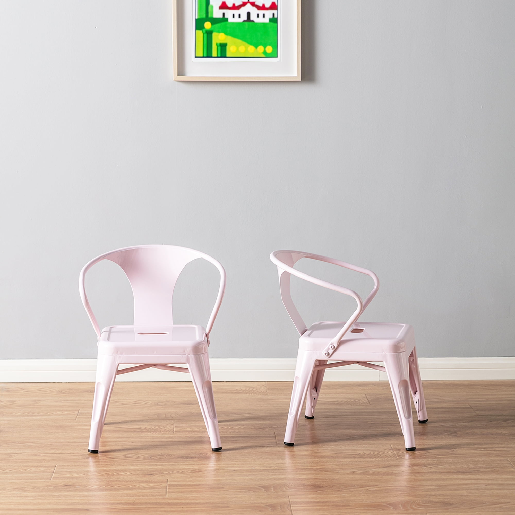 Harper Hudson Kids Metal Activity Chairs Blush Pink Walmart