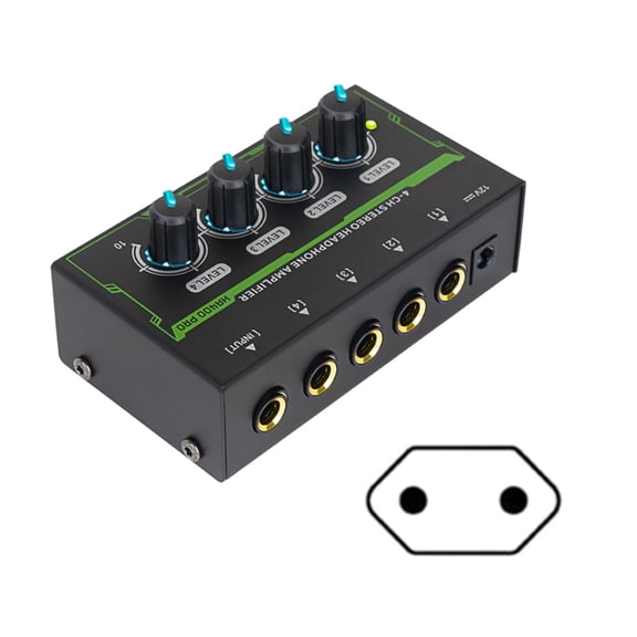 4 Channel Headphone Amplifier Stereo LED Amplifier Portable Headphone Splitter