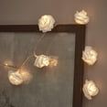 thumbnail image 2 of Light Garland 20 White Flowers with Warm White LED Battery Operated, 2 of 5