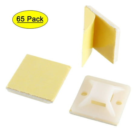 

65pcs Self Adhesive Cable Tie Mounts Wire Base Holders 19mm x 19mm