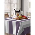 thumbnail image 6 of Purple Grey Stripe Table Cloth, Minimalist Farmhouse Striped Waterproof Tablecloth for Rectangle Tables, Reusable Washable Fabric Table Cover for Restaurant Kitchen Dining Tables 60"x102", 6 of 6