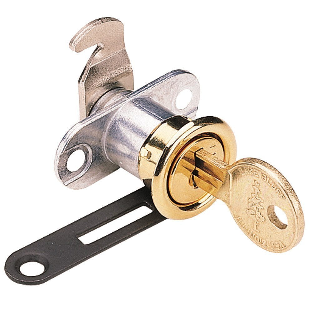 Flipper Tambour Door Lock Polished Brass Face And Trim Bezel By