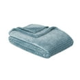 thumbnail image 4 of EcoThread ™ Plush Textured Heathered Soft Oversized Throw Blanket, Teal, 4 of 9