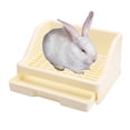 thumbnail image 3 of Caja de arena para conejos con cajón Caja de inodoro para mascotas Orinal Trainer Bandeja de esquina Jaula para mascotas de animales para hám - Beige Yinane Bandeja de arena para inodoro, 3 of 8