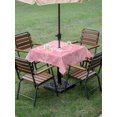 thumbnail image 3 of Outdoor Tablecloth with Umbrella Hole and Zipper, Pink Christmas Square Table Cloth 60x60 Inch Waterproof Tablecloth, Winter Xmas White Snowflakes Texture Picnic Table Cover for Patio Camping, 3 of 7