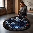 thumbnail image 4 of 3D Halloween Round Rug, Illusion Halloween Round Mat, Funny Rug with Non-Slip Soft Visual Effect Door Mat for Living Room Indoor Decor, 4 of 5