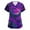 Purple_014#717, variant on Homozy Scrub Tops for Women Halloween V Neck Short Sleeve with Pockets Plus Size Halloween Costumes Woman 2025 Lighweight Novelty Fall Nurse Scrub Purple M